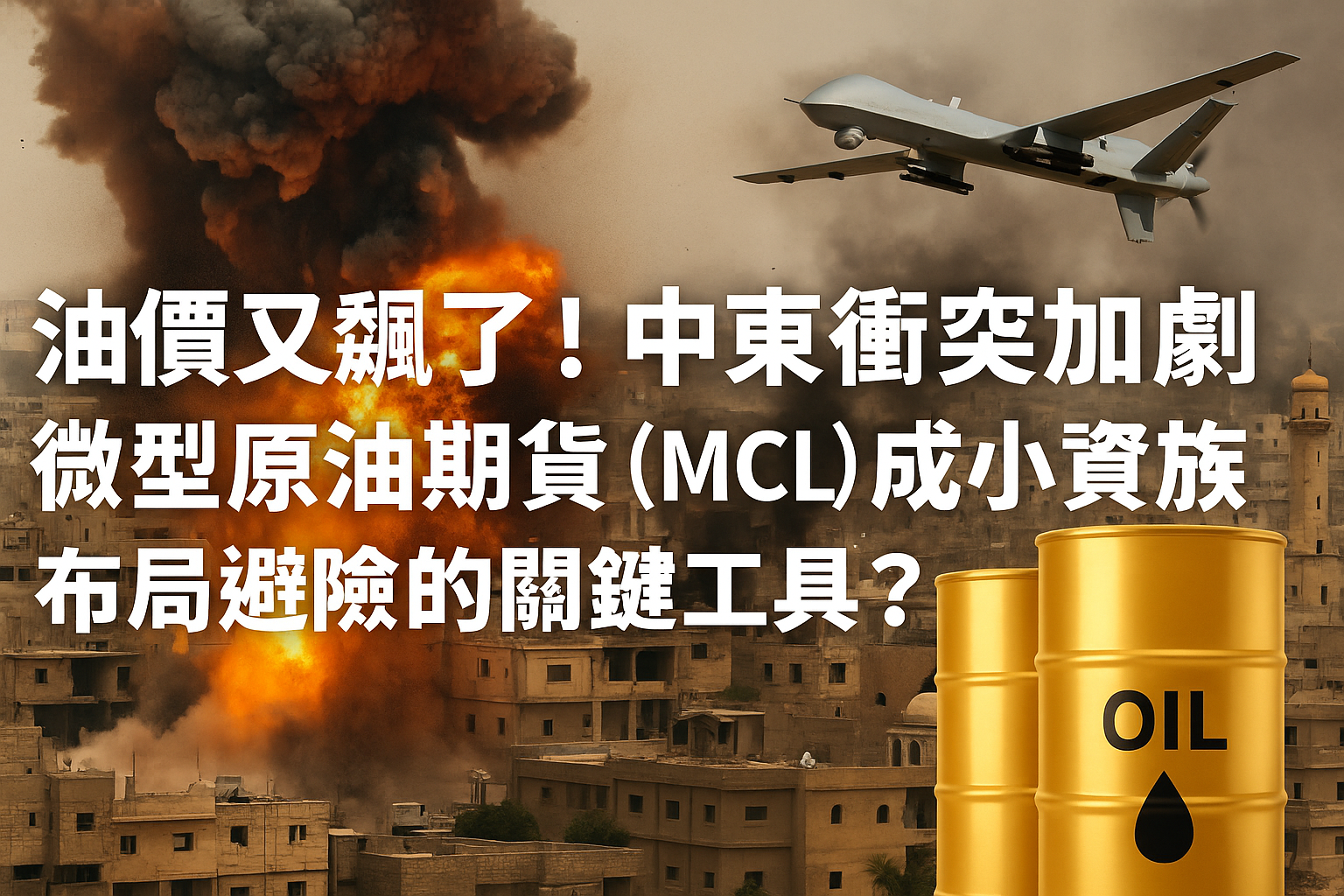 Read more about the article 油價又飆了！以伊戰爭加劇，微型原油期貨（MCL）成小資族布局避險的關鍵工具？