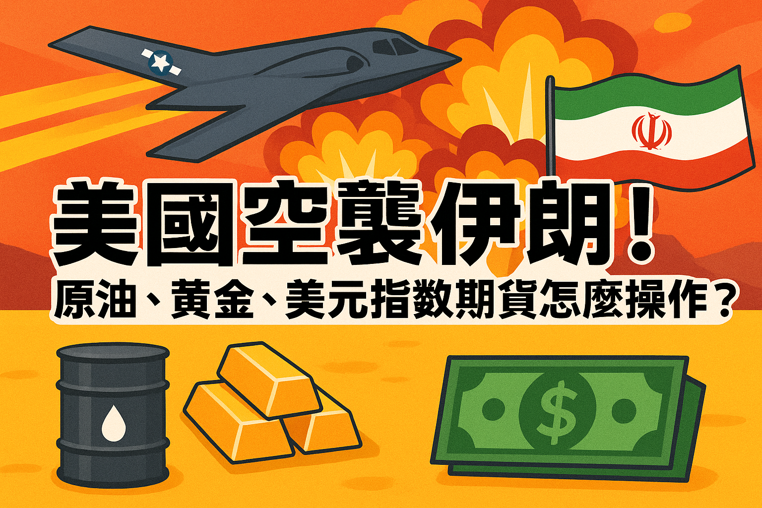 美國空襲伊朗!原油、黃金、美元指數期貨怎麼操作? 1 美國空襲伊朗!原油、黃金、美元指數期貨怎麼操作?