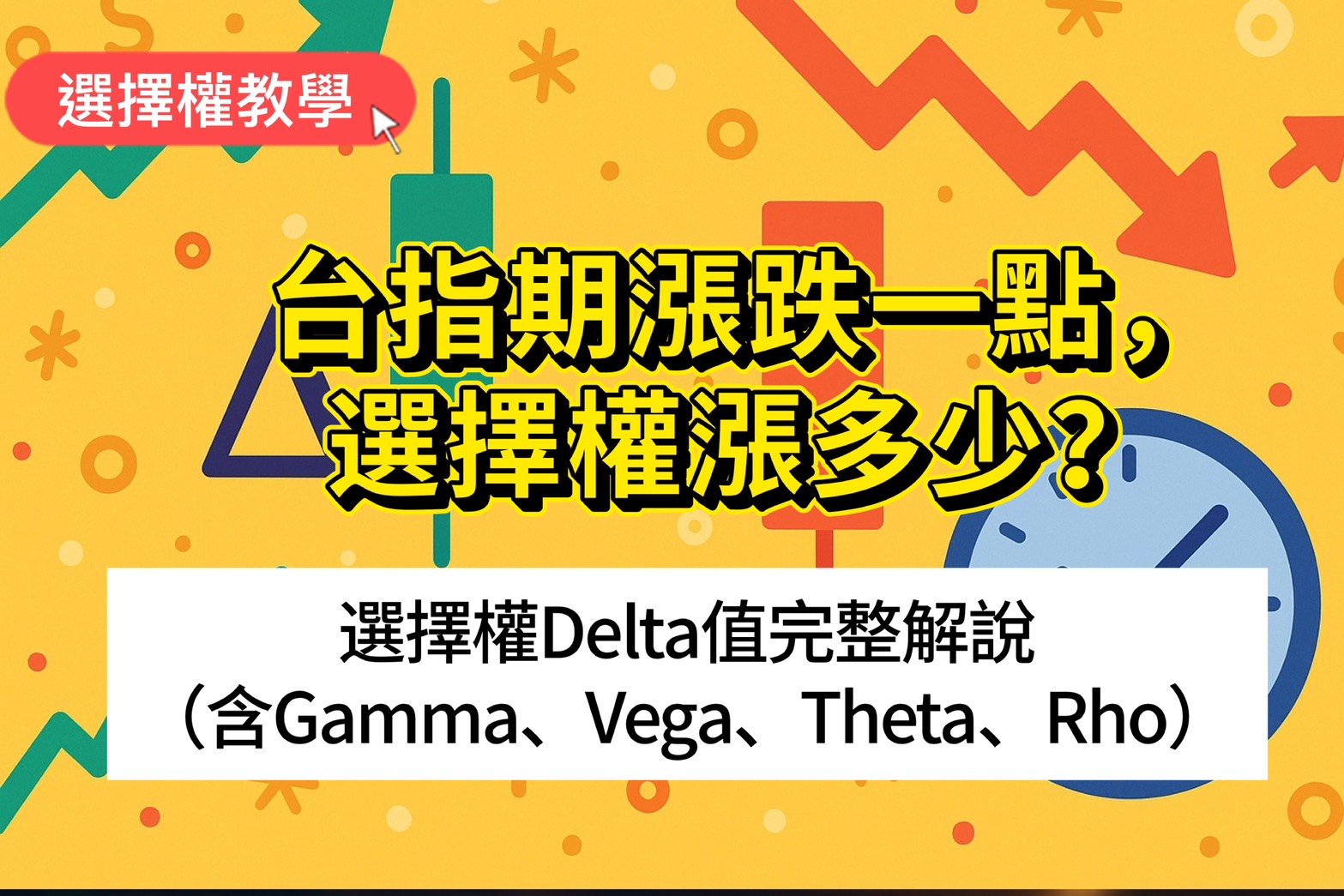 台指期漲跌一點，選擇權漲多少？選擇權Delta值完整解說（含Gamma、Vega、Theta、Rho）