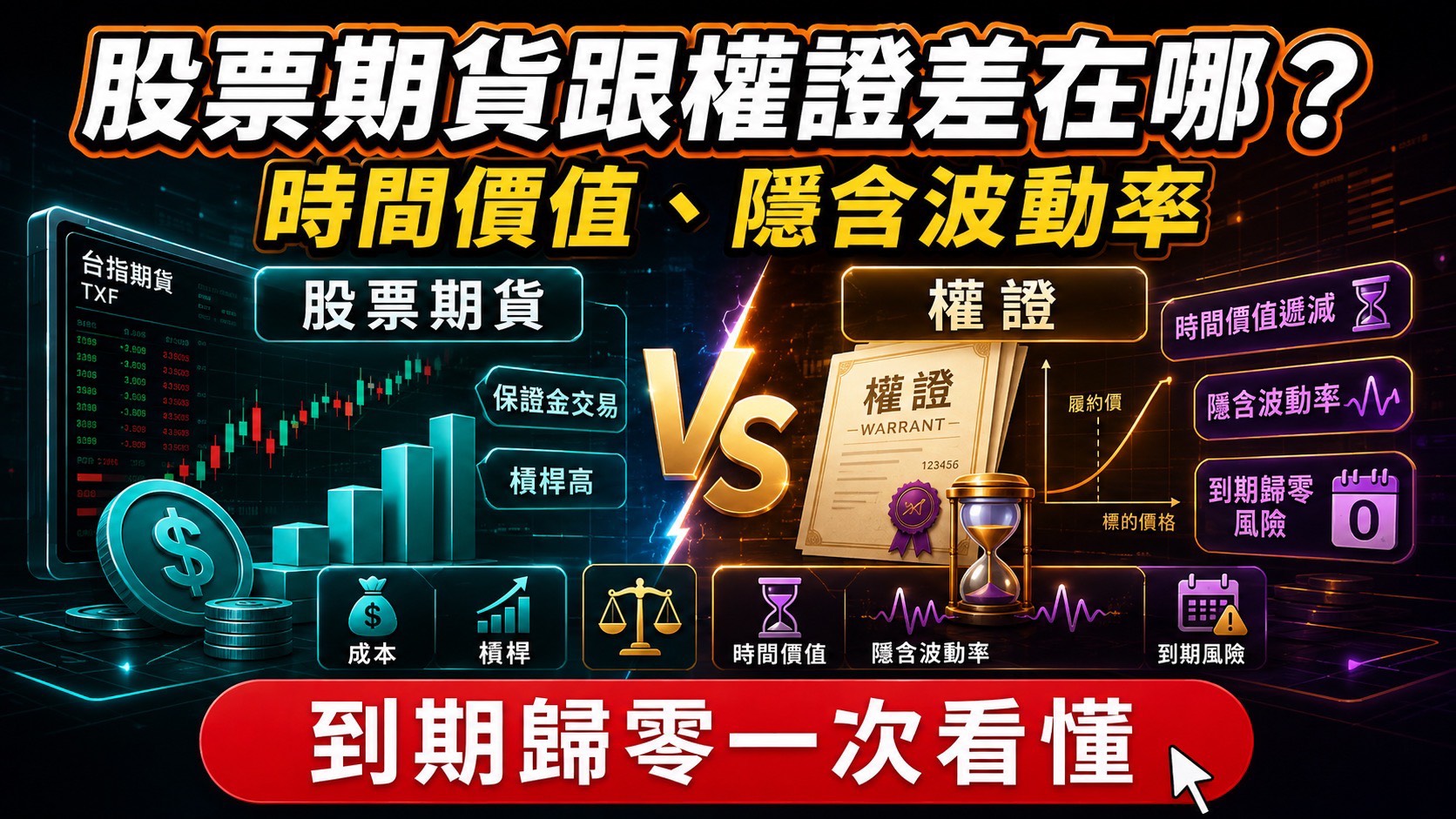 股票期貨跟權證差在哪?時間價值、隱含波動率、到期歸零一次看懂 1 股票期貨跟權證差在哪?時間價值、隱含波動率、到期歸零一次看懂